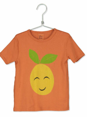 Lötie Kinder T-Shirt mit Grapefruit orange