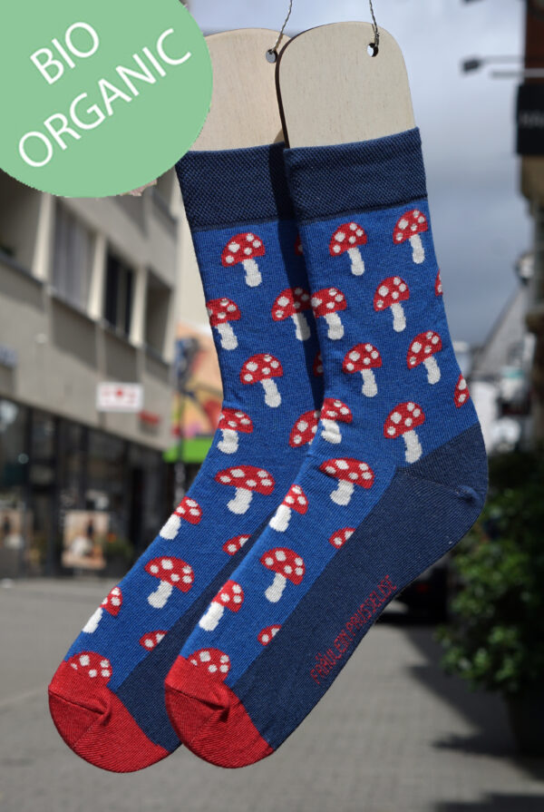 Pilzsocke Socke Neu-blau/rot